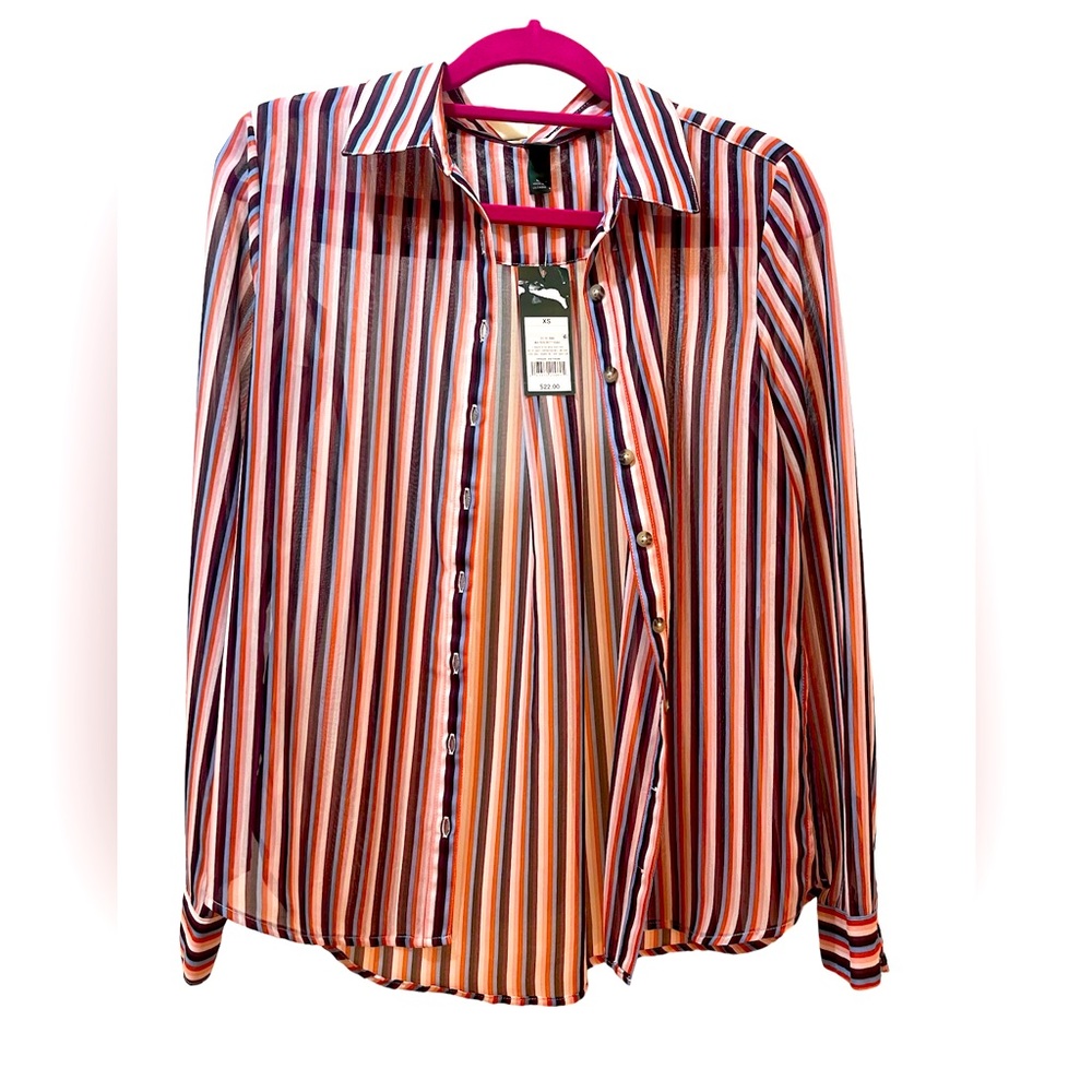 NWT Wild Fable Striped Button Blouse, Size XS
